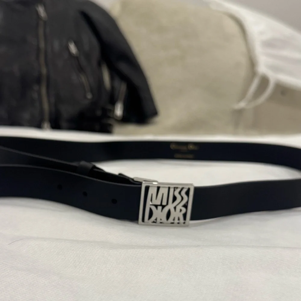 Dior Black Belt Bag with Silver Logo
